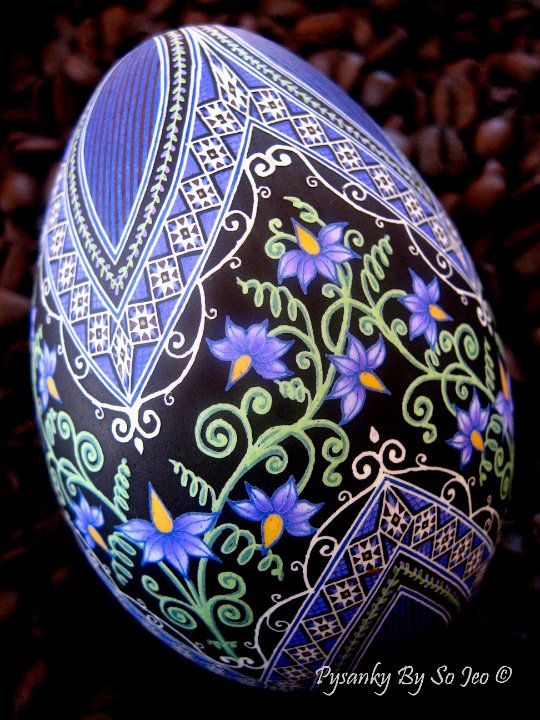 Nightshade - Solanum dulcamara Ukrainian Easter Egg Pysanky By So Jeo